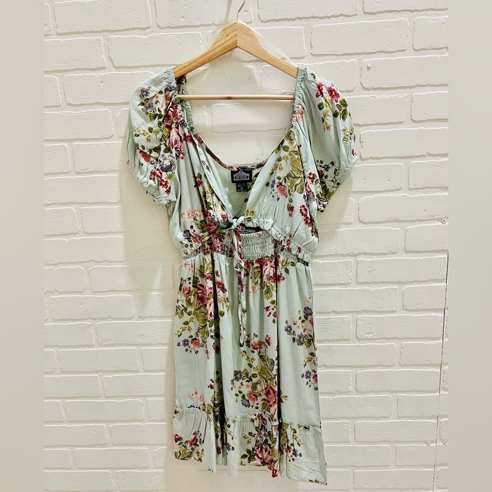Angie brand Smocked Waist Keyhole Cap sleeve dress